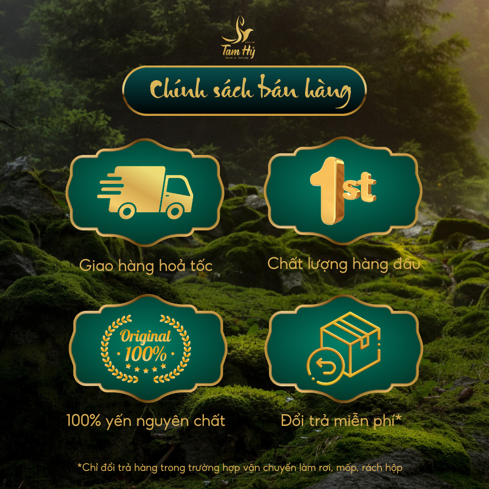 chính sách bán hàng Yến chưng nấm đông trùng