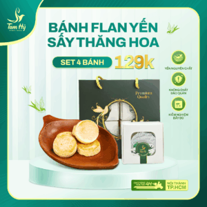 Bánh Flan Yến Sấy Thăng Hoa - Set 4 Bánh - 100% Yến Nguyên Chất - Không Chất Bảo Quản - Set Quà Tặng