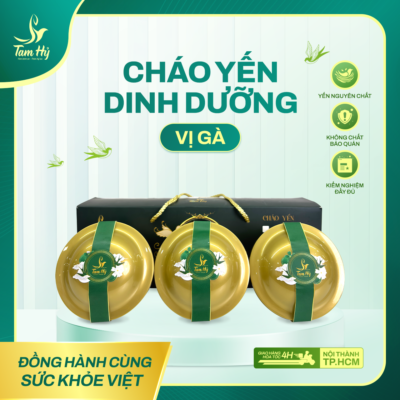 Cháo Yến Dinh Dưỡng – Vị Gà (tuỳ chọn 3 chén hoặc 10 chén)