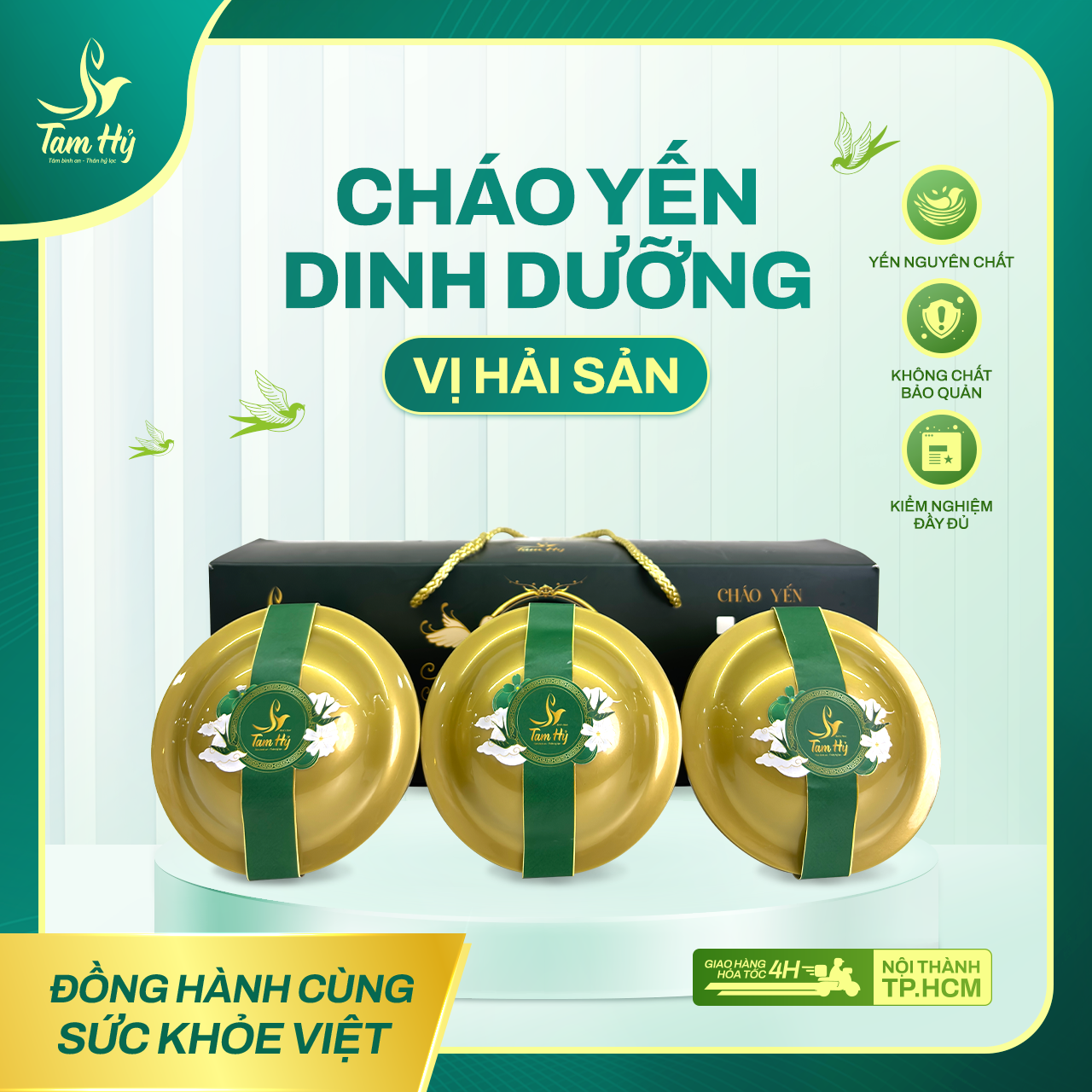 Cháo Yến Dinh Dưỡng – Vị Hải Sản (tuỳ chọn 3 chén hoặc 10 chén)