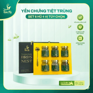 YCTT SET 6 HŨ Set 6 Hũ Yến Chưng Tiệt Trùng Tam Hỷ (4 vị tùy chọn) - 100% Yến Nguyên Chất